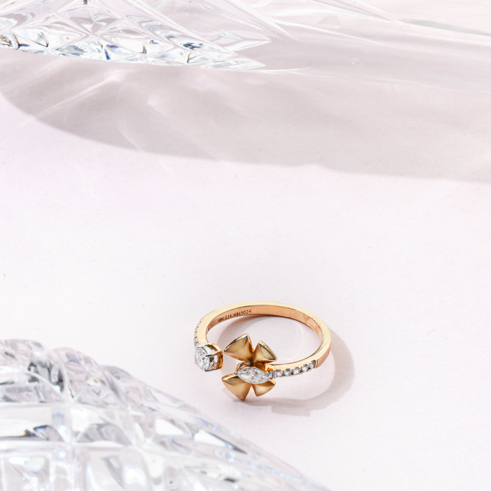 Blooming Love Diamond Butterfly Ring (Rose Gold)