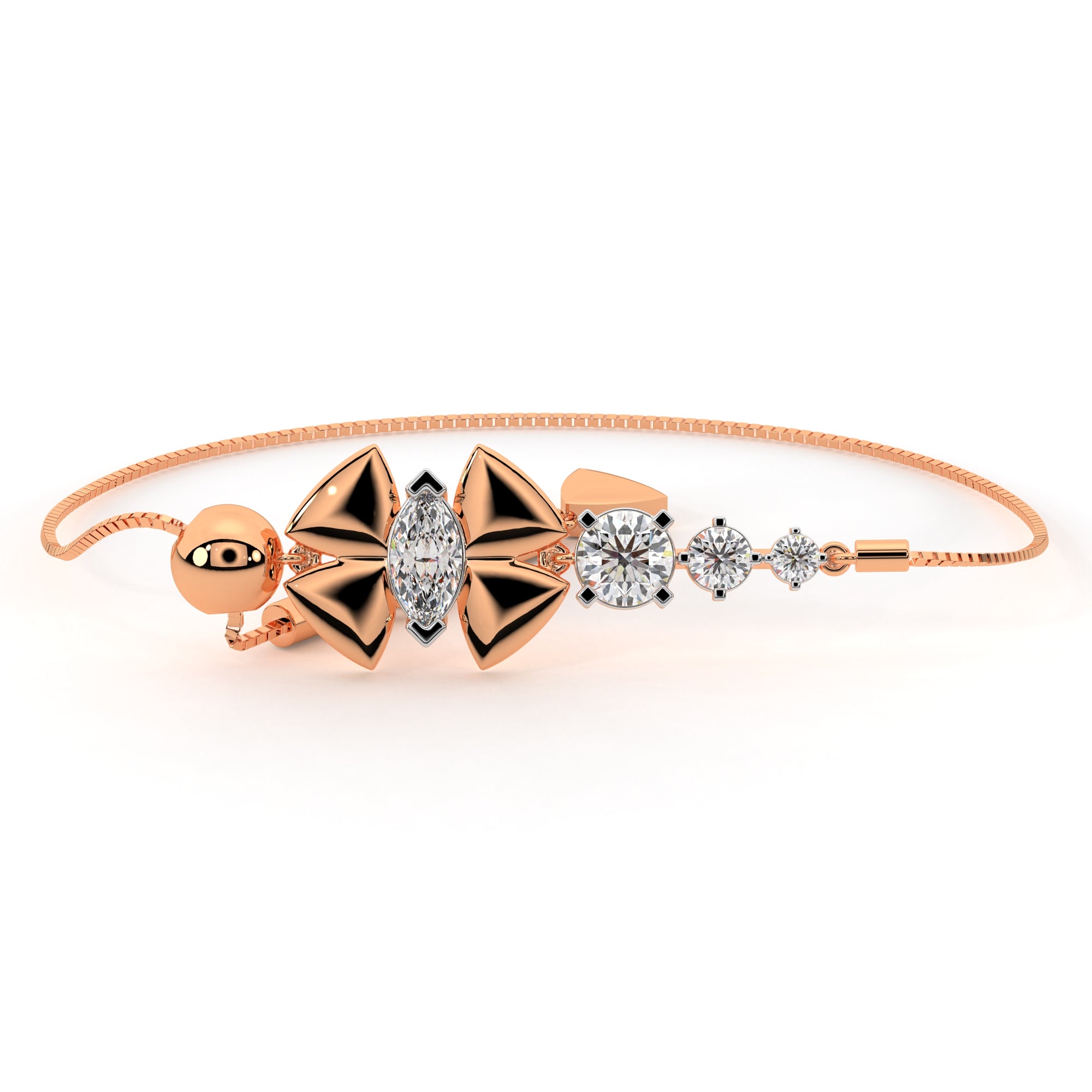 Transforming Butterfly Diamond Bracelet (Rose Gold)
