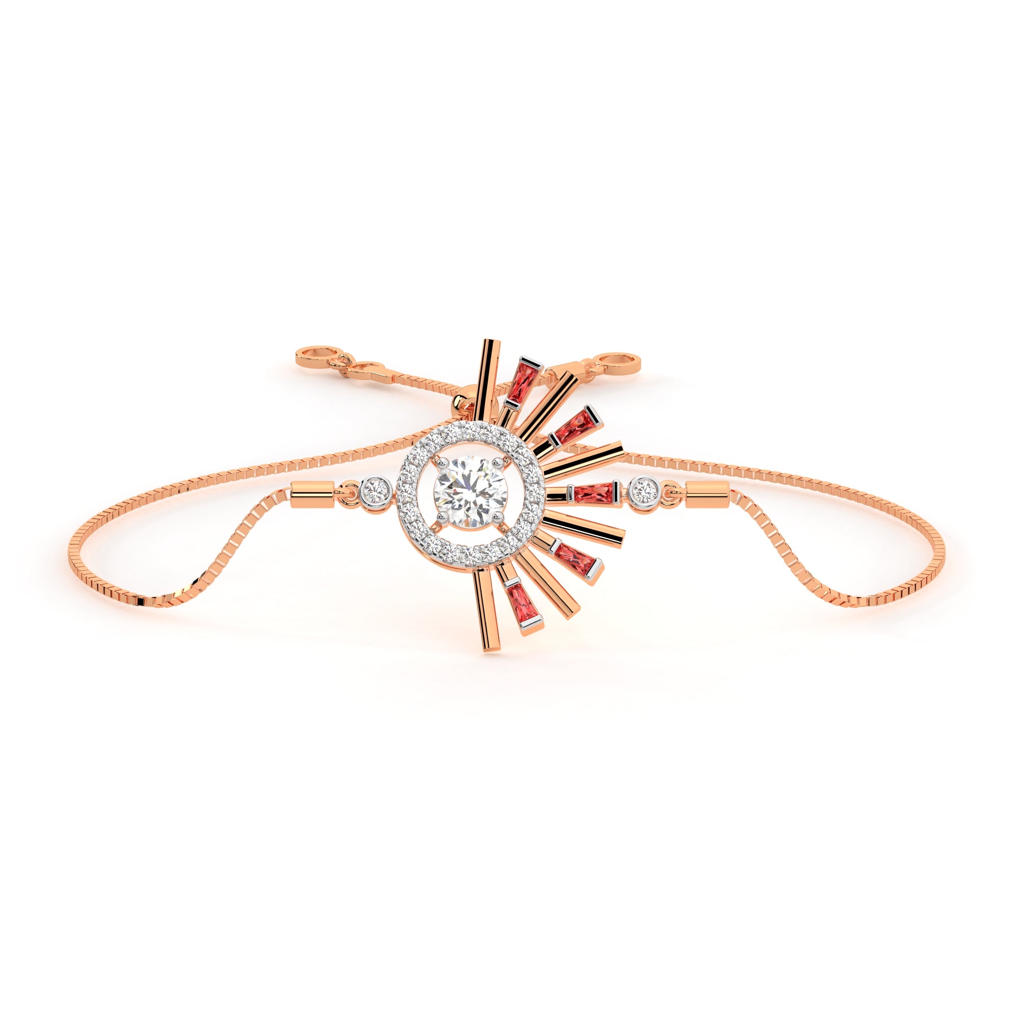 Halo Sunshine Diamond Bracelet (Rose Gold)