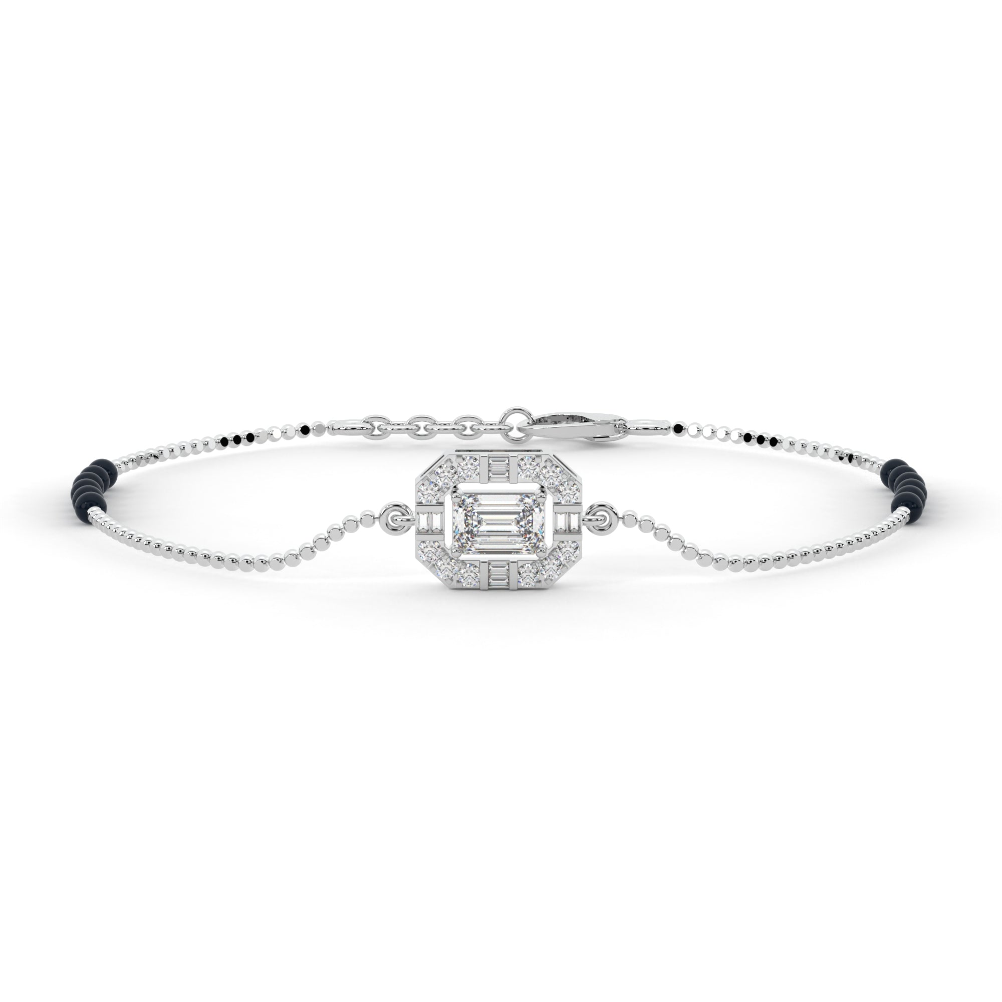 Dazzling Baguette Halo Bracelet