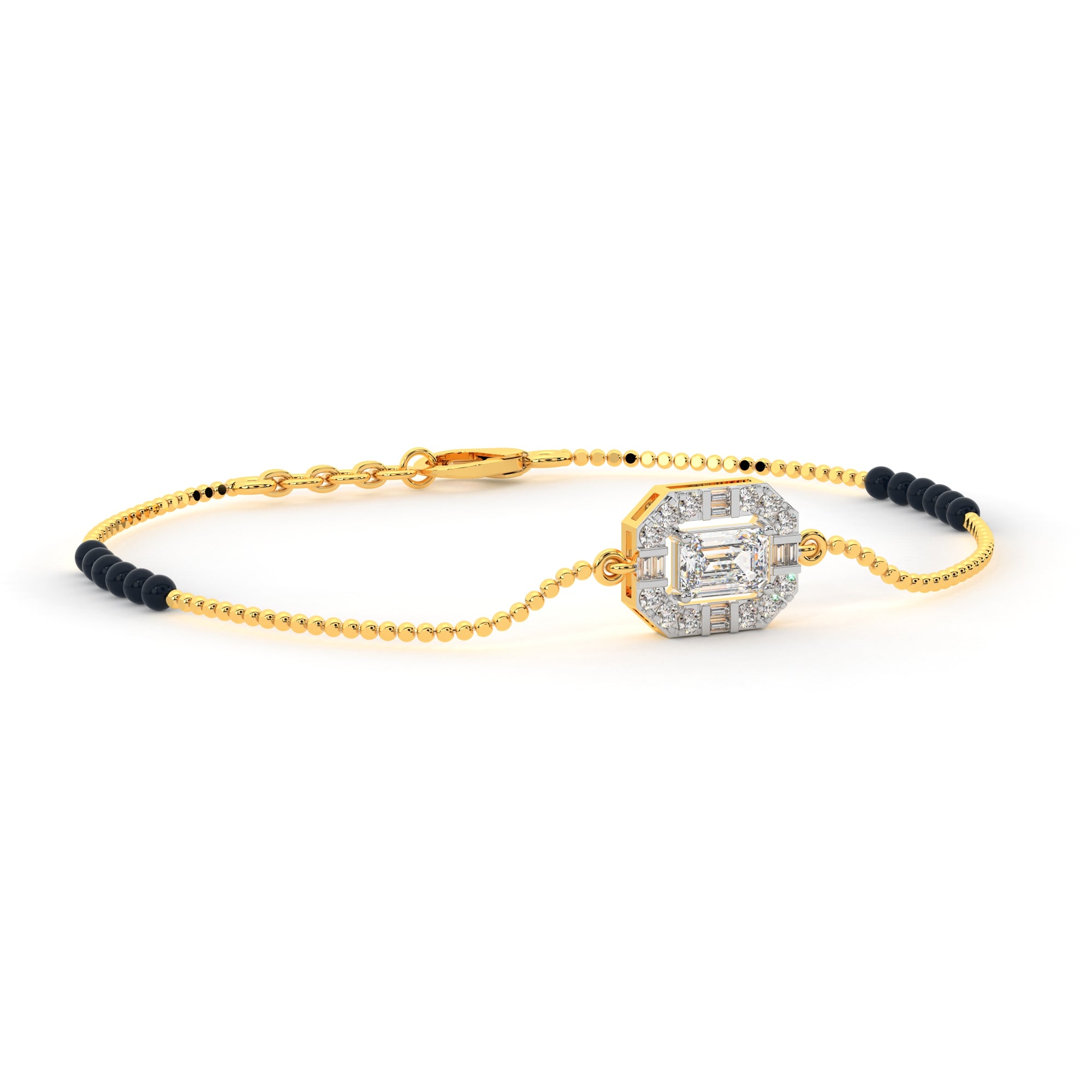 Dazzling Baguette Halo Bracelet