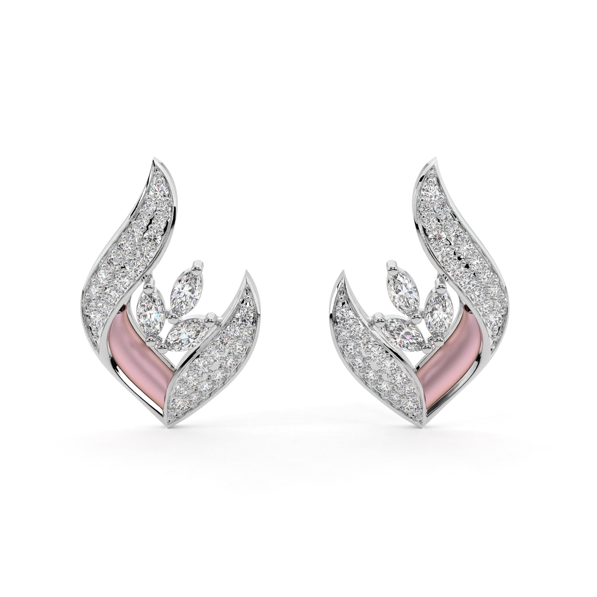 Dainty Leaf Diamond Earrings