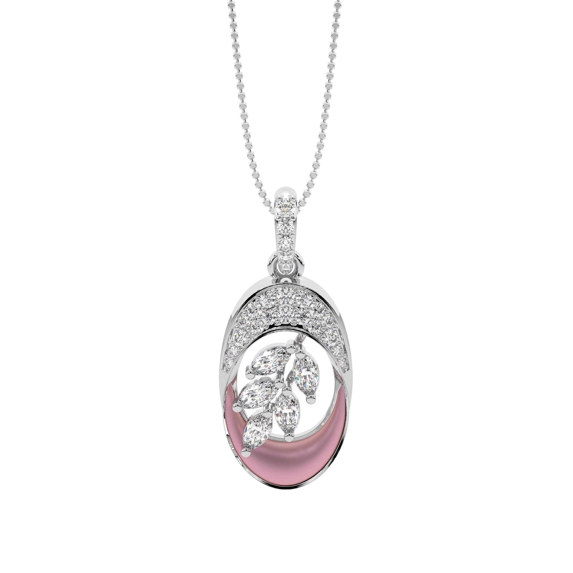 Twirling Leaf Diamond Pendant