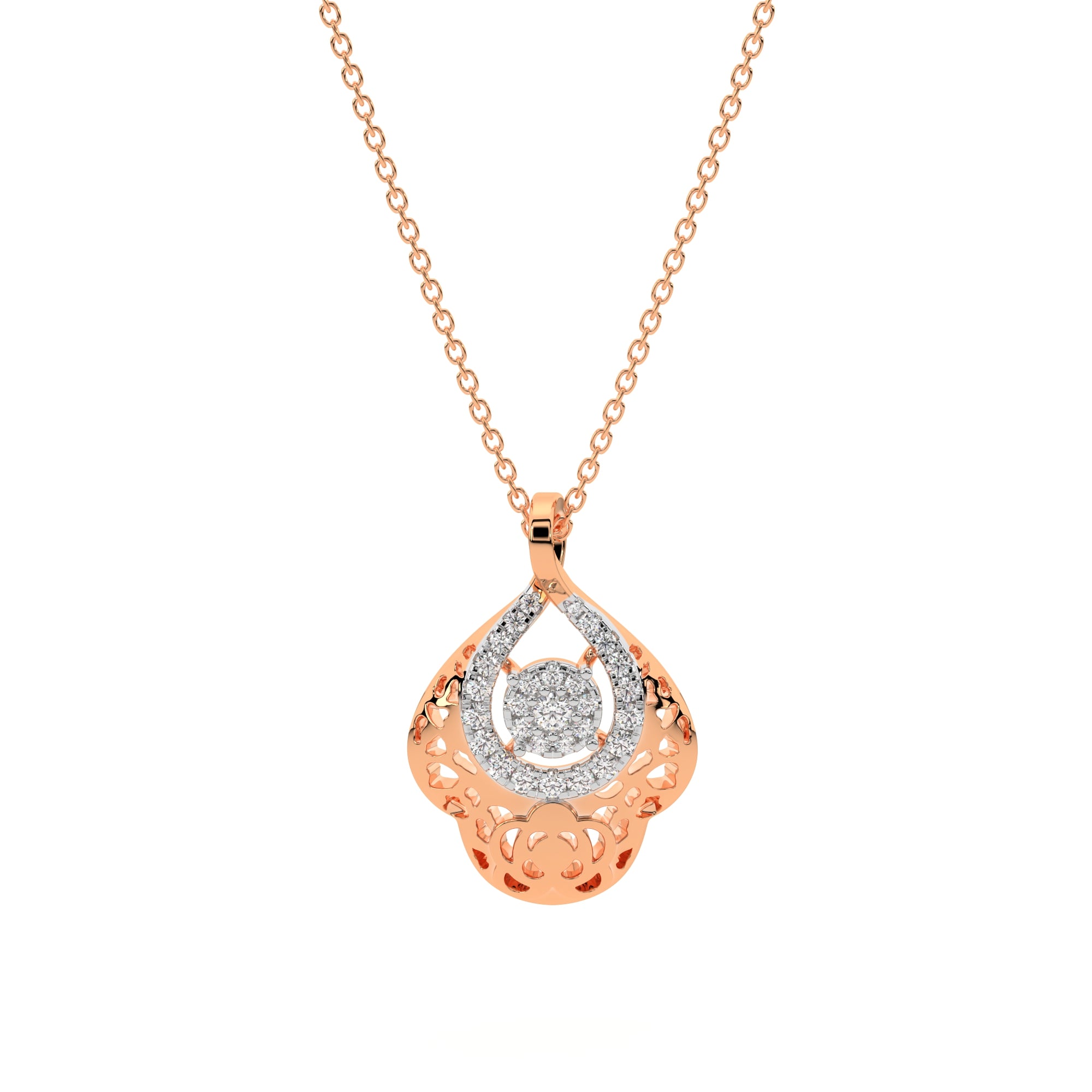 Sparkling Flower of Life Diamond Necklace (Rose Gold)
