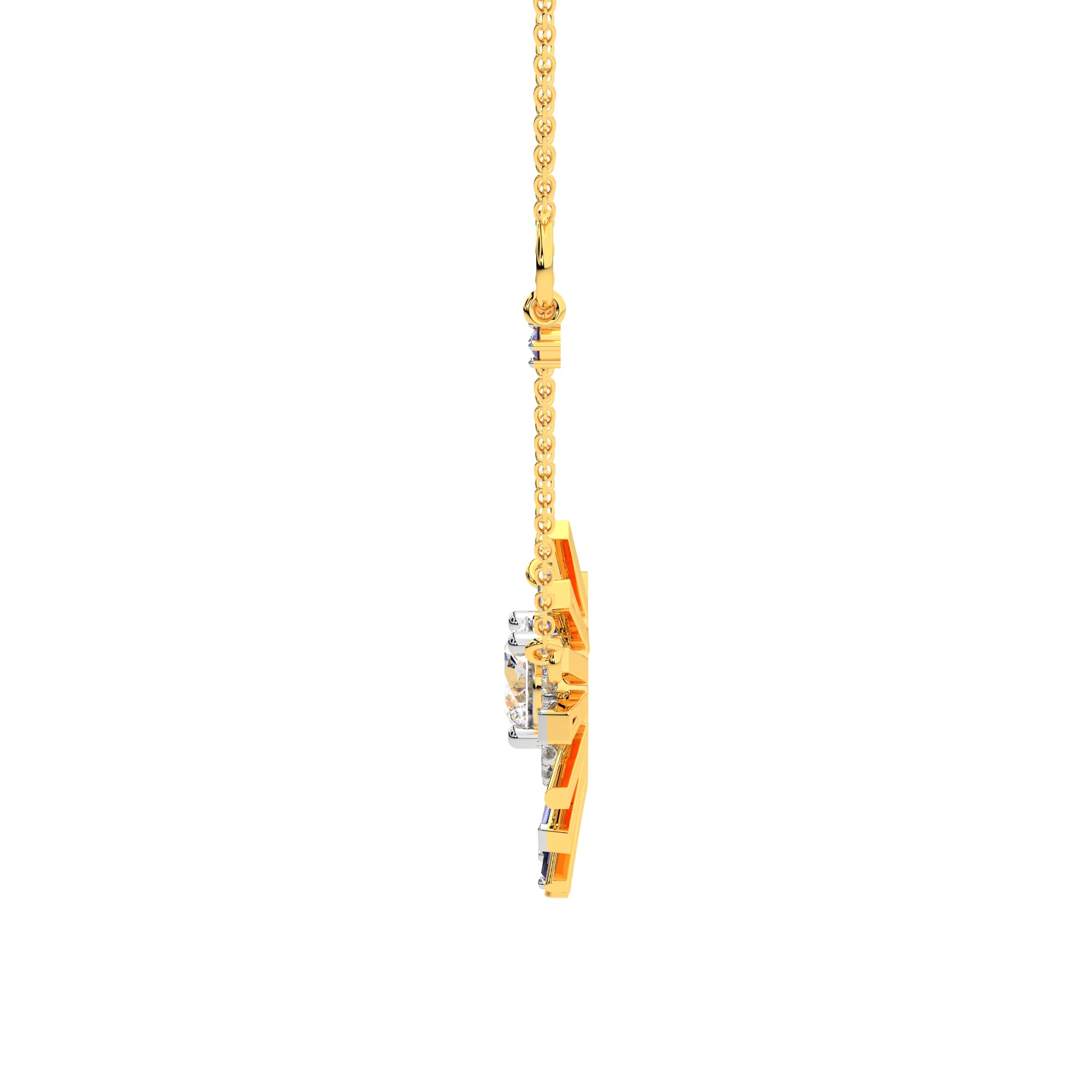 Baguette Diamond Pendant with Sunshine