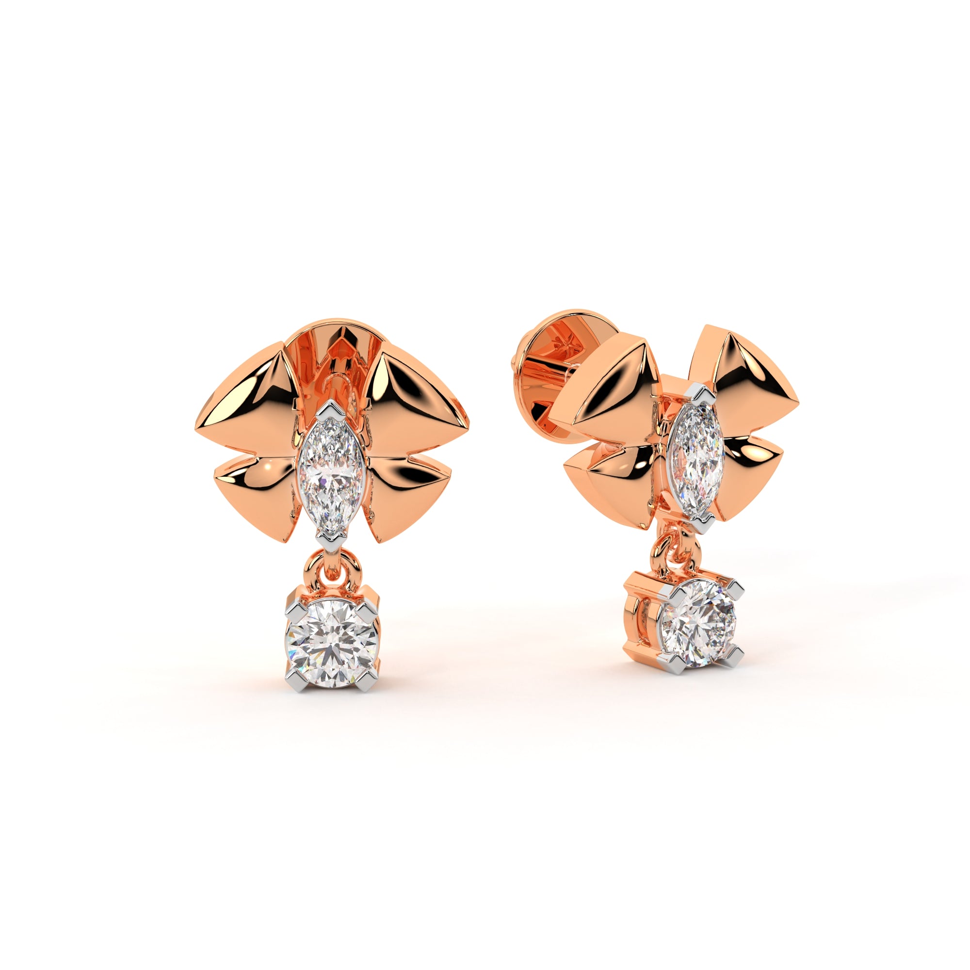 Fluttering Diamond Butterfly Earrings