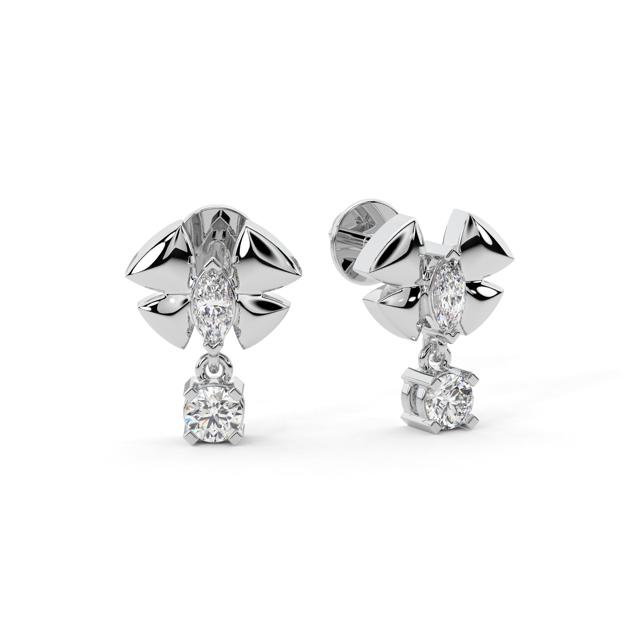 Fluttering Diamond Butterfly Earrings