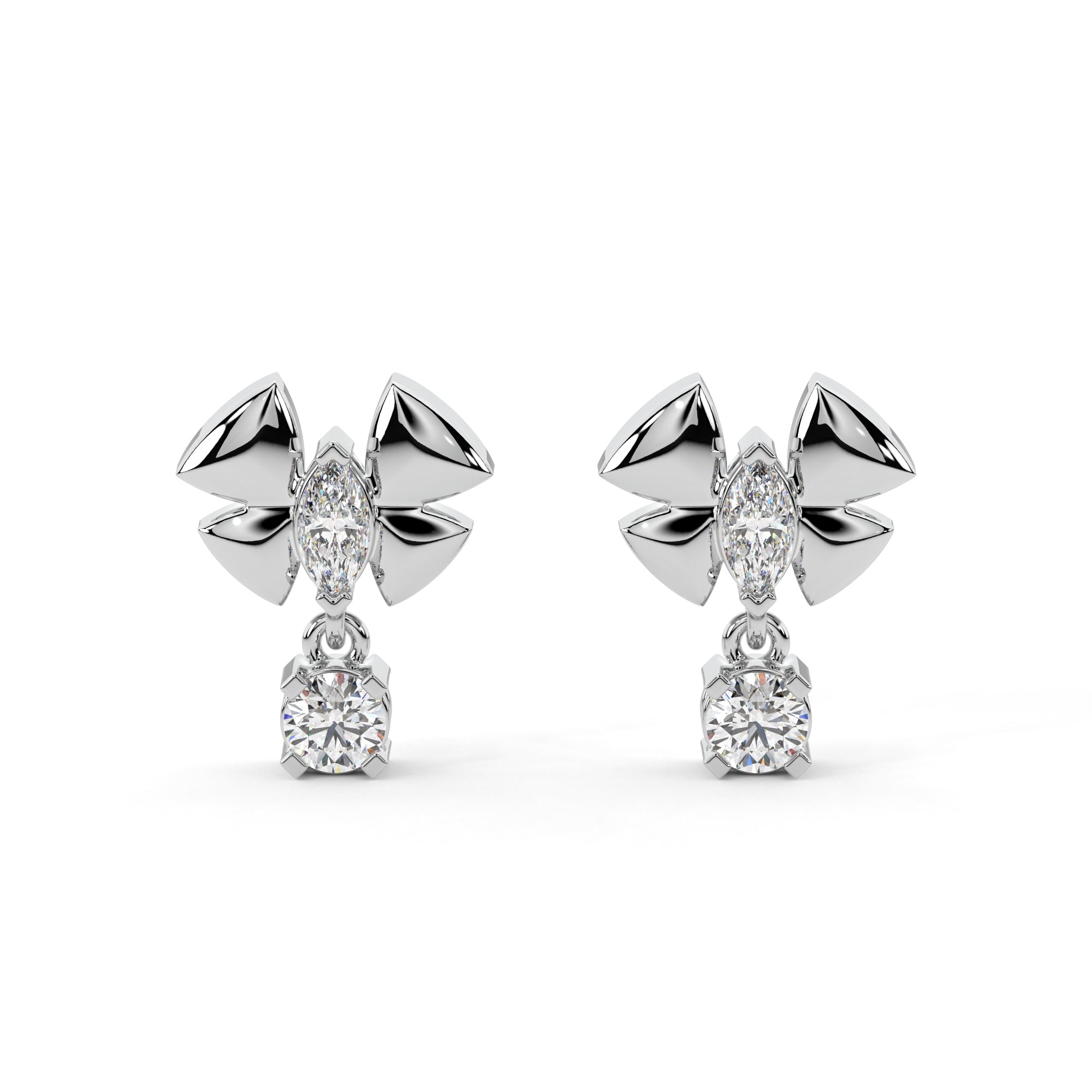 Fluttering Diamond Butterfly Earrings