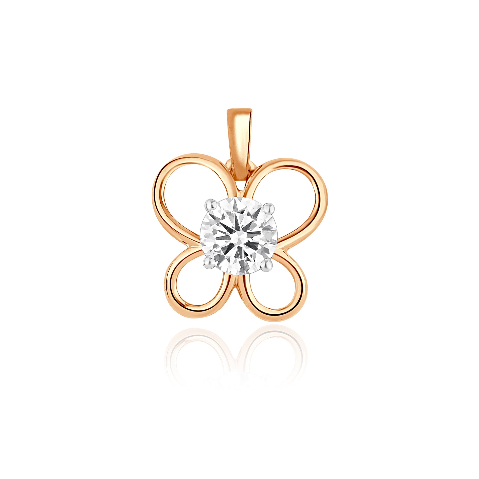 Floral Wings Lab Grown Diamond Pendant (Rose Gold)