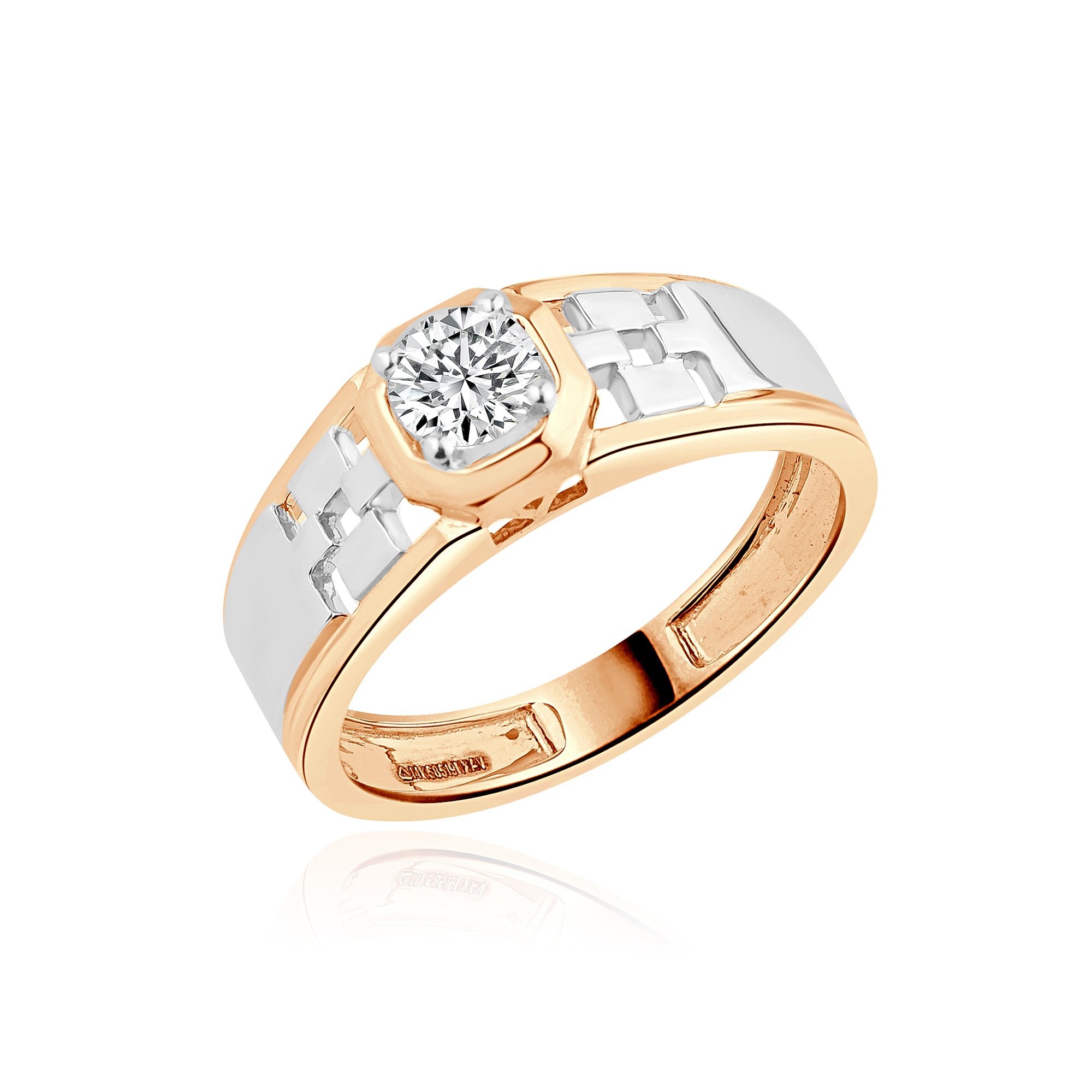 Half Carat Lab Grown Diamond Gents Ring (Rose Gold)