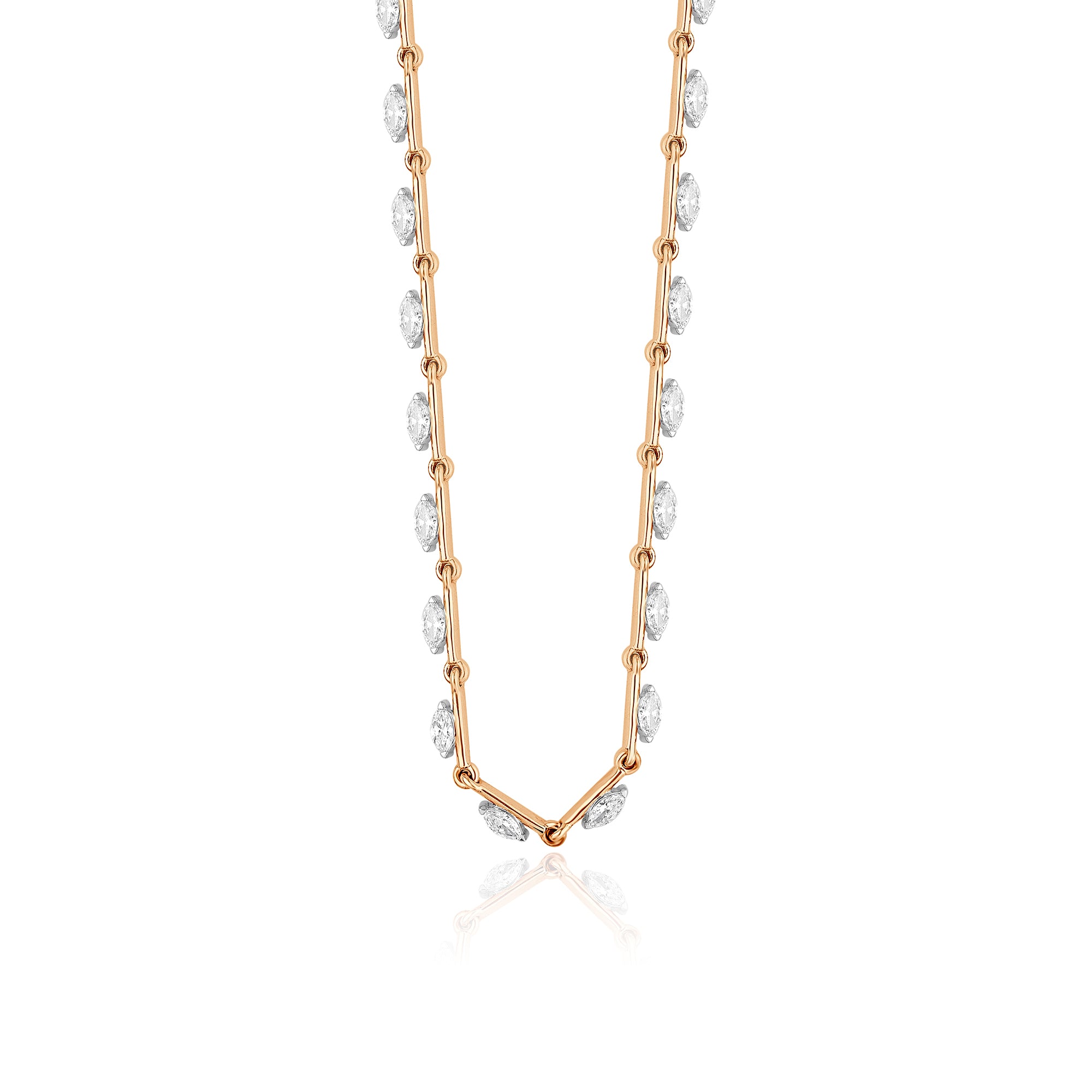 Marquise Lab Grown Diamond String Necklace (Rose Gold)