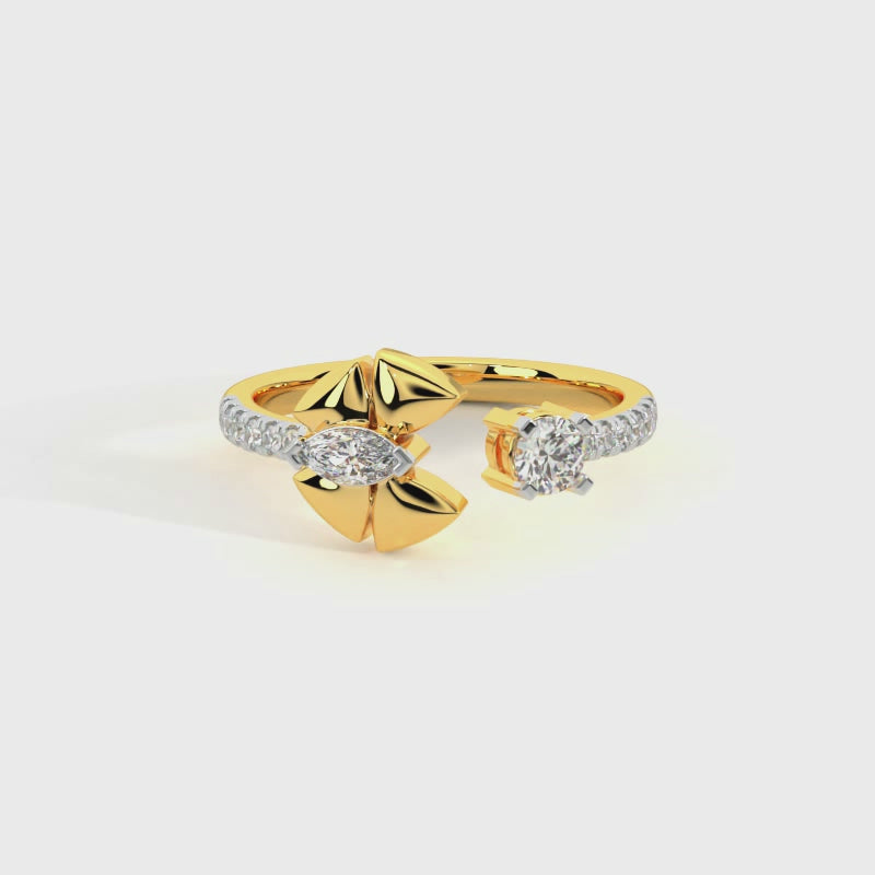 Blooming Love Diamond Butterfly Ring